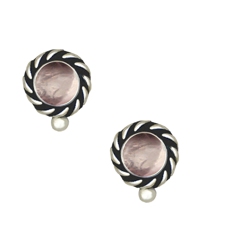 Sterling Silver Little Rose Quartz Post Stud Earrings
